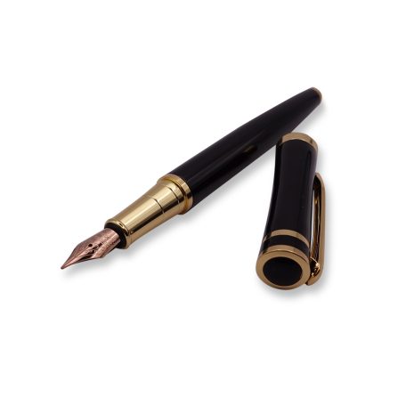 FPOF-002-2 Black and Gold Fountain Pen with Rose Gold Nib FPOF-002-2 Black and Gold Fountain Pen with Rose Gold Nib