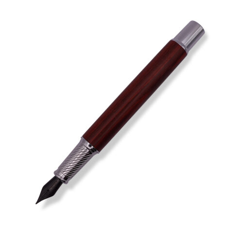 FPOF-017-1 Woodgrain and silver fountain pen with black nib FPOF-017-1 Woodgrain and silver fountain pen with black nib