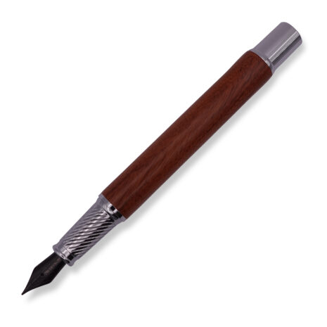 FPOF-023-1 Woodgrain and silver fountain pen with black nib FPOF-023-1 Woodgrain and silver fountain pen with black nib