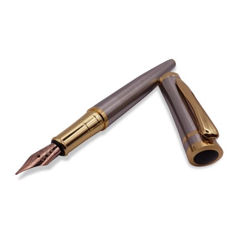 FPOF-030-2 Tungsten Grey and Gold Fountain Pen with Rose Gold Nib FPOF-030-2 Tungsten Grey and Gold Fountain Pen with Rose Gold Nib