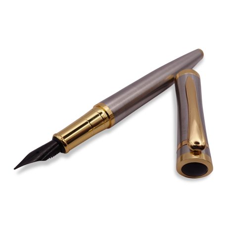 FPOF-031-2 Tungsten Grey and Gold Fountain Pen with Black Nib FPOF-031-2 Tungsten Grey and Gold Fountain Pen with Black Nib