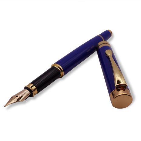 FPOF-036-2 Royal Blue and Gold Fountain Pen with Yellow Gold Nib FPOF-036-2 Royal Blue and Gold Fountain Pen with Yellow Gold Nib
