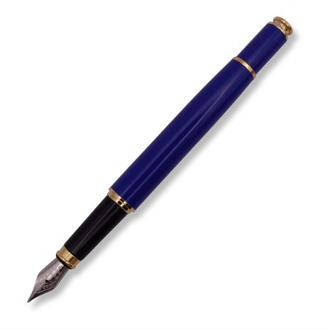 FPOF-037-1 Royal Blue and Gold Fountain Pen with Silver Nib FPOF-037-1 Royal Blue and Gold Fountain Pen with Silver Nib