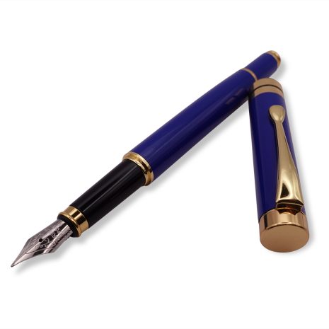 FPOF-037-2 Royal Blue and Gold Fountain Pen with Silver Nib FPOF-037-2 Royal Blue and Gold Fountain Pen with Silver Nib