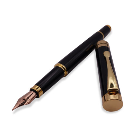 FPOF-046-2 Black and Gold Fountain Pen with Rose Gold Nib FPOF-046-2 Black and Gold Fountain Pen with Rose Gold Nib