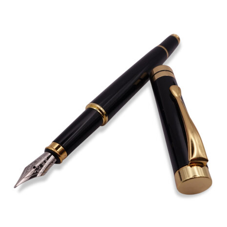 FPOF-047-2 Black and Gold Fountain Pen with Silver Nib FPOF-047-2 Black and Gold Fountain Pen with Silver Nib