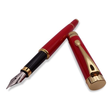 FPOF-048-2 Red and Gold Fountain Pen with Silver Nib FPOF-048-2 Red and Gold Fountain Pen with Silver Nib